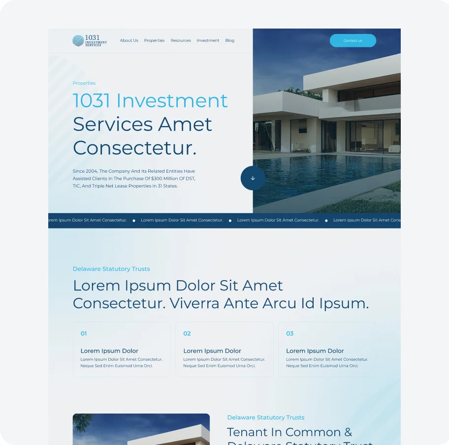 Візуалізація кейсу 1031 Investment Services