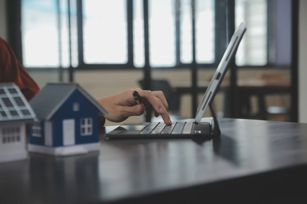 Real estate agent and customer signing contract to buy house, insurance or loan real estate.rent a house,get insurance or loan real estate or property.