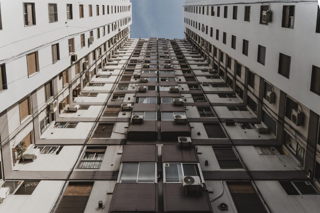 low-angle-massive-concrete-building-city